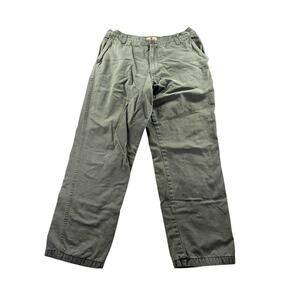 Woolrich Flannel Lined Mens Pants Size 32x28 Olive Green Vintage Chino Workwear